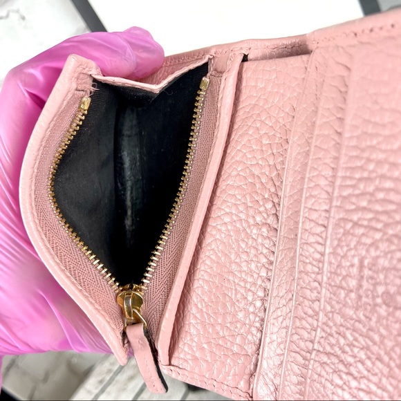 Gucci Marmont pink leather small wallet wristlet keychain - Picture 8 of 15